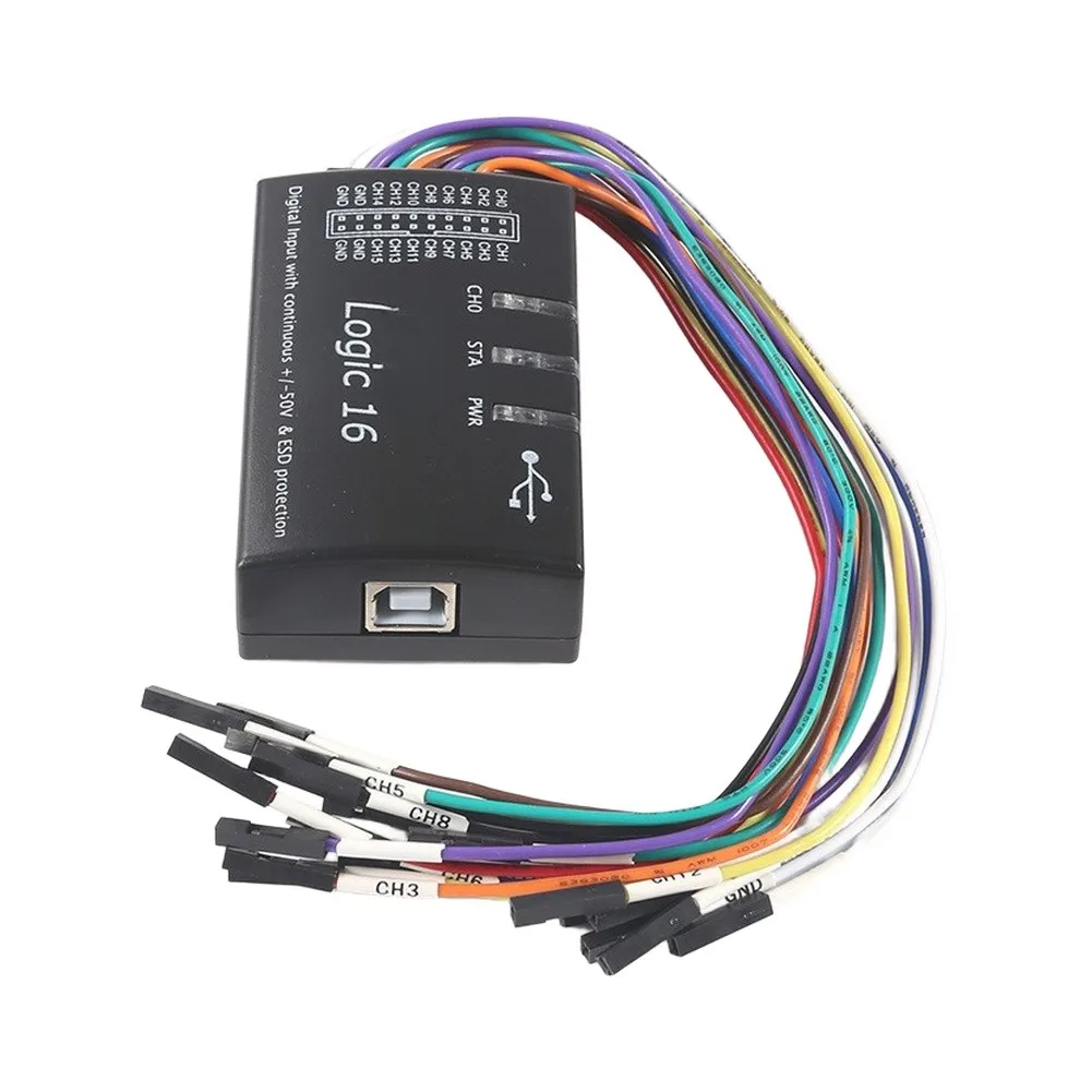 USB For logic Analyzer Supporting 16 Channels and Up to 100M Samples Per Second for Embedded Development and Circuit Validation