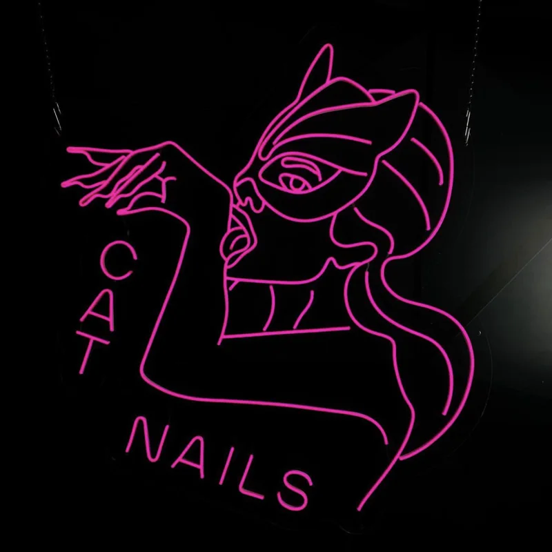 Acrílico Nail Studio Costom Sign, Neon Exterior e Interior, Iluminação Empresarial, LED Enseigne, Loja e Loja de Decoração, 24 Horas, 12V