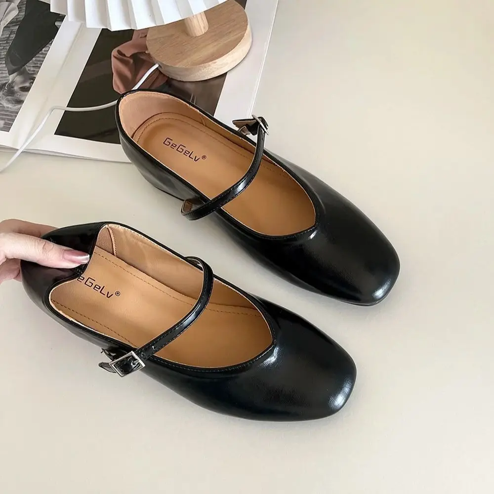 Bailamos New Brand Women Flats Fashion Square Toe Shallow Mary Jane Shoes Soft Casual Ballet Shoes Slingback Shoes Mujer