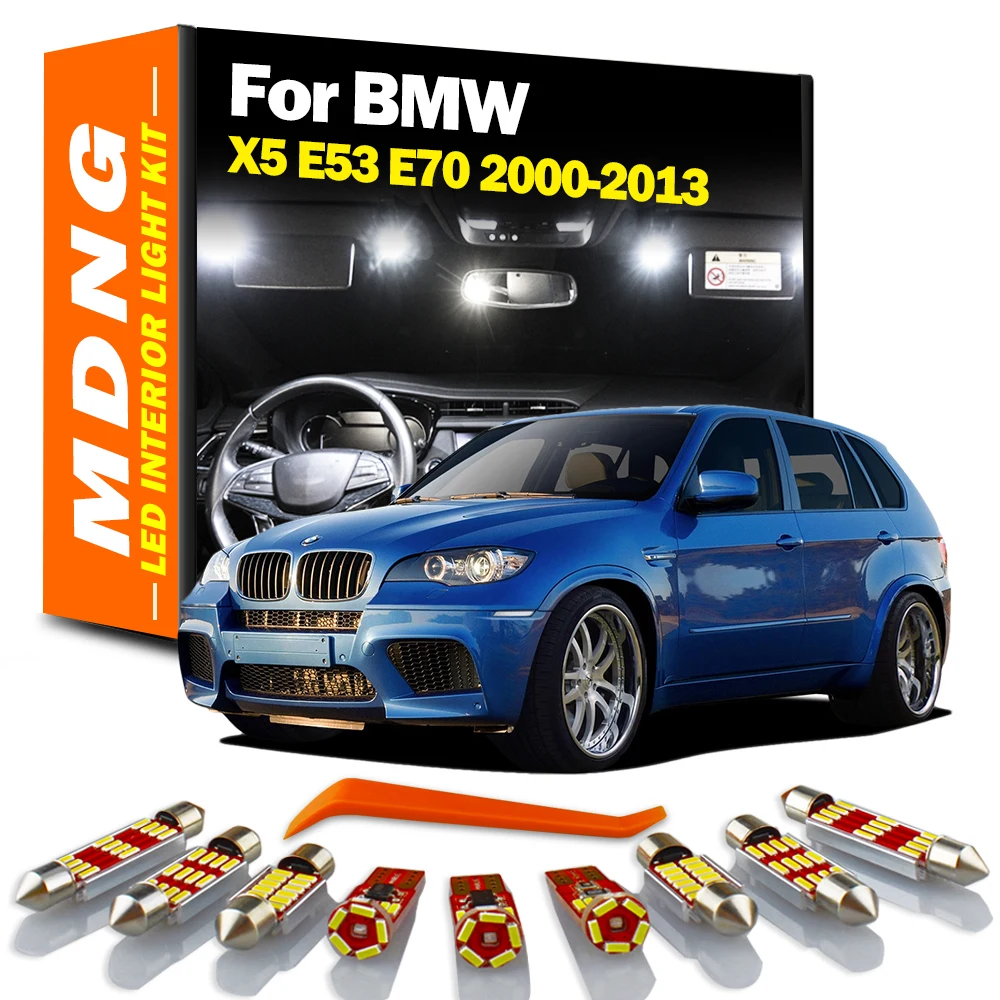 MDNG Canbus Indoor Lamp For BMW X5 E53 E70 2000-2012 2013 Vehicle Bulbs LED Interior Map Dome Light Kit No Error Car Accessories