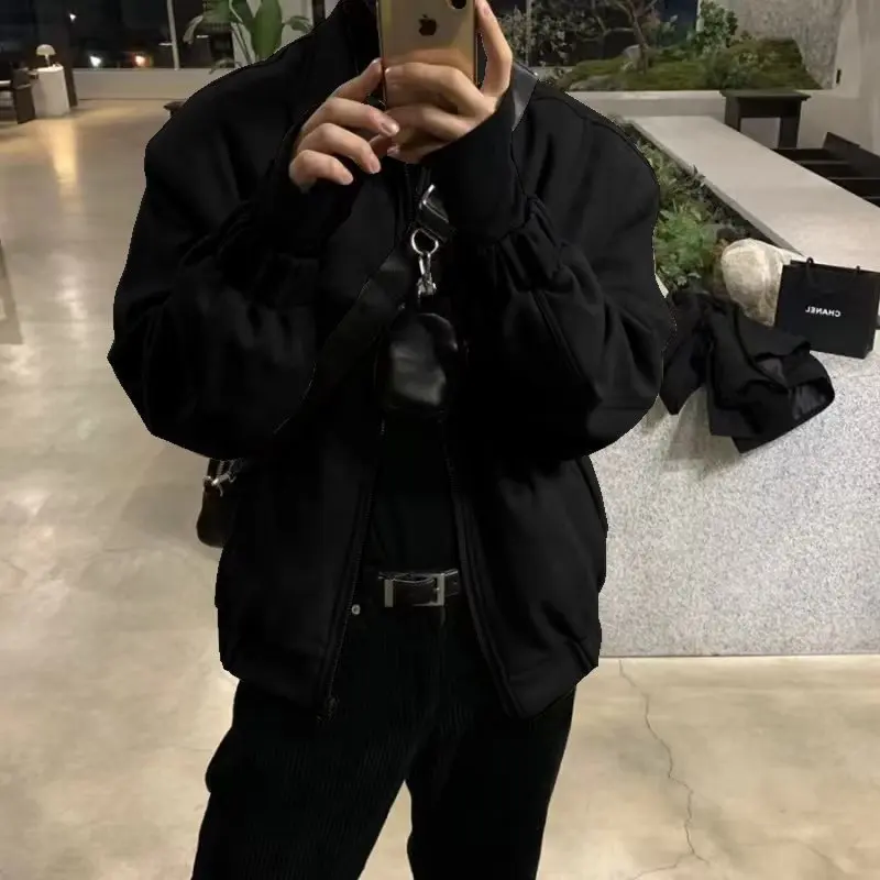 

Autumn Suede Jackets Man Fashion Korean Style Jacket Lightweight Casual Turn-down Collar Zipper Tops Coats Slim Men Jackets