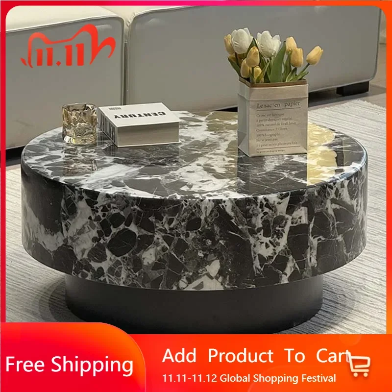 

Italian Design Side Table Living Room Aesthetic Luxury Round Side Table Marble Italian Nordic Couchtisch Postmodern Furniture