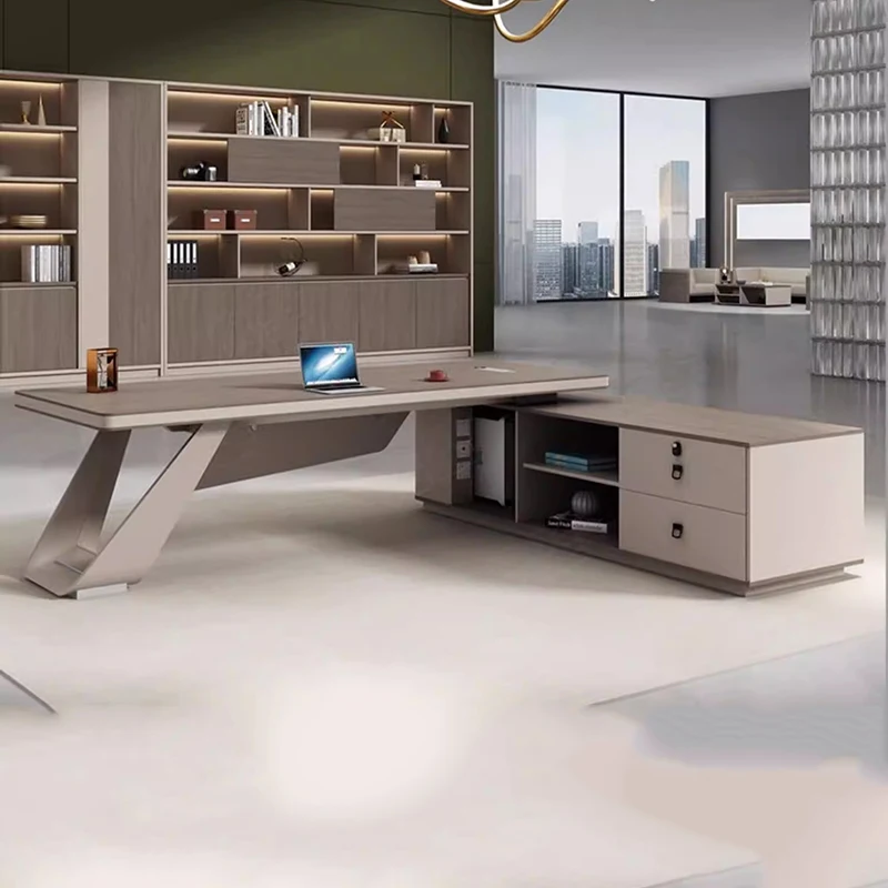 Modern Nordic Office Desk Aesthetic Luxury Design Storage Office Desk Reception Minimalist Display Escrivaninha Home Furniture
