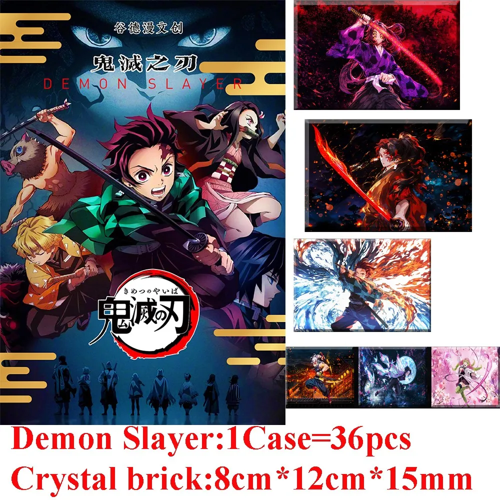 Wholesale Demon Slayer Crystal Brick Card Kimetsu No Yaiba Tanjirou Kamado Nezuko Character Card Child Kids Toy And Hobbies Gift