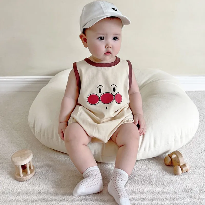 acão de bebê verão fino curto sem mangas calças triangulares para meninos e meninas roupa recém-nascida roupas infantis ag...