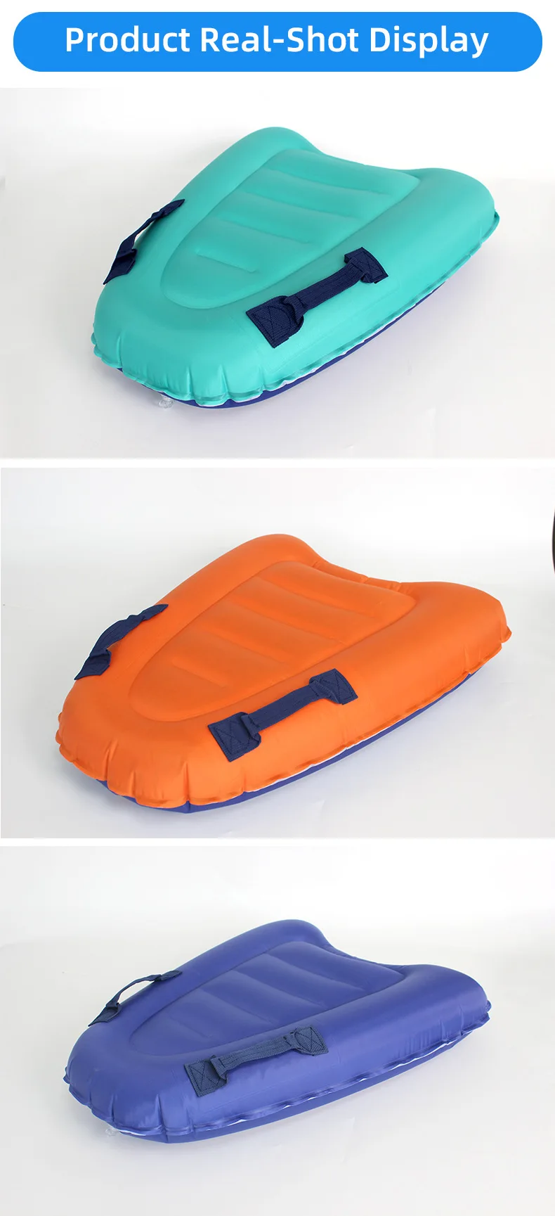 1 Stück dickes aufblasbares Surfbrett zum Schwimmen, tragbares Marine-Surf- und Wasserrutschbrett, geeignet für Strand, Schwimmbad, Urlaub – Detail 9