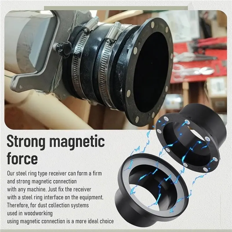 [NEW!A47U】 Dust Collector Magnetic Adapter 4 Inch Dust Collection Fitting Dust Hose Adapter Kit