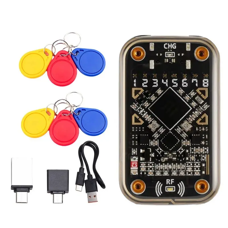 

[LXYA68Z!] Chameleon Ultra RFID Smart Chip Reader +6XUID Keychain Contactless Smart Card Emulator 125Khz 13.56Mhz Badge Decode
