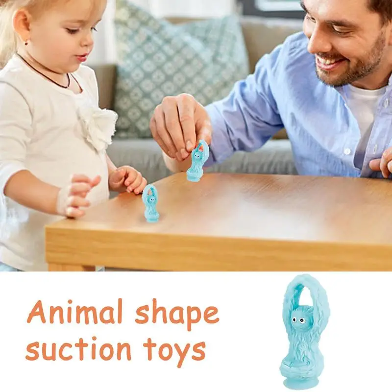 Soft Silicone Building Blocks Toy Animal Shape Suction Toy For Kids Stress Release Parent-Child Interactive Game Sucker Bath Toy