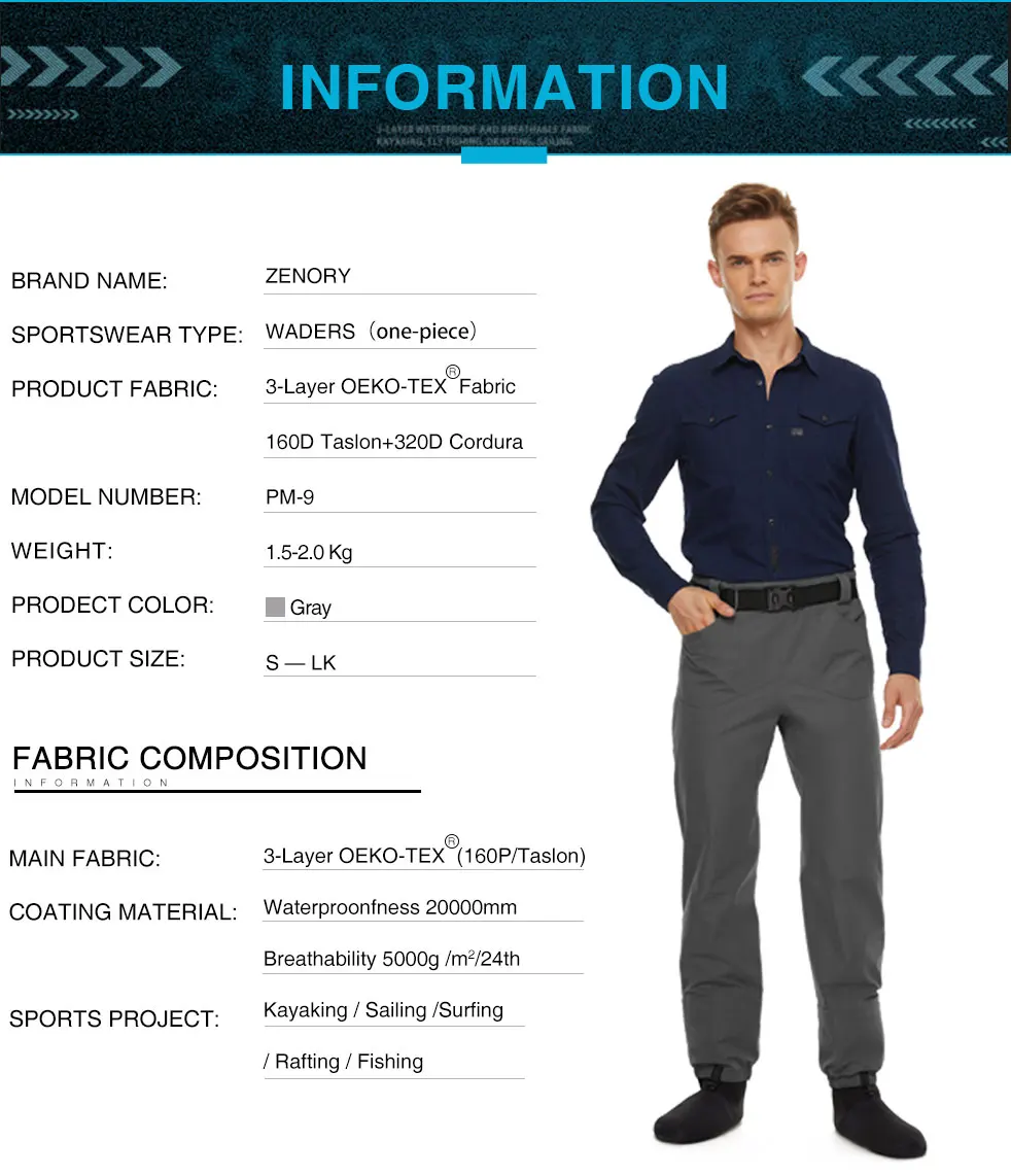 Men's Fishing Waders Waist Wading Pants Three-Layer Waterproof Fabric With Neoprene Socks In Cold Day
