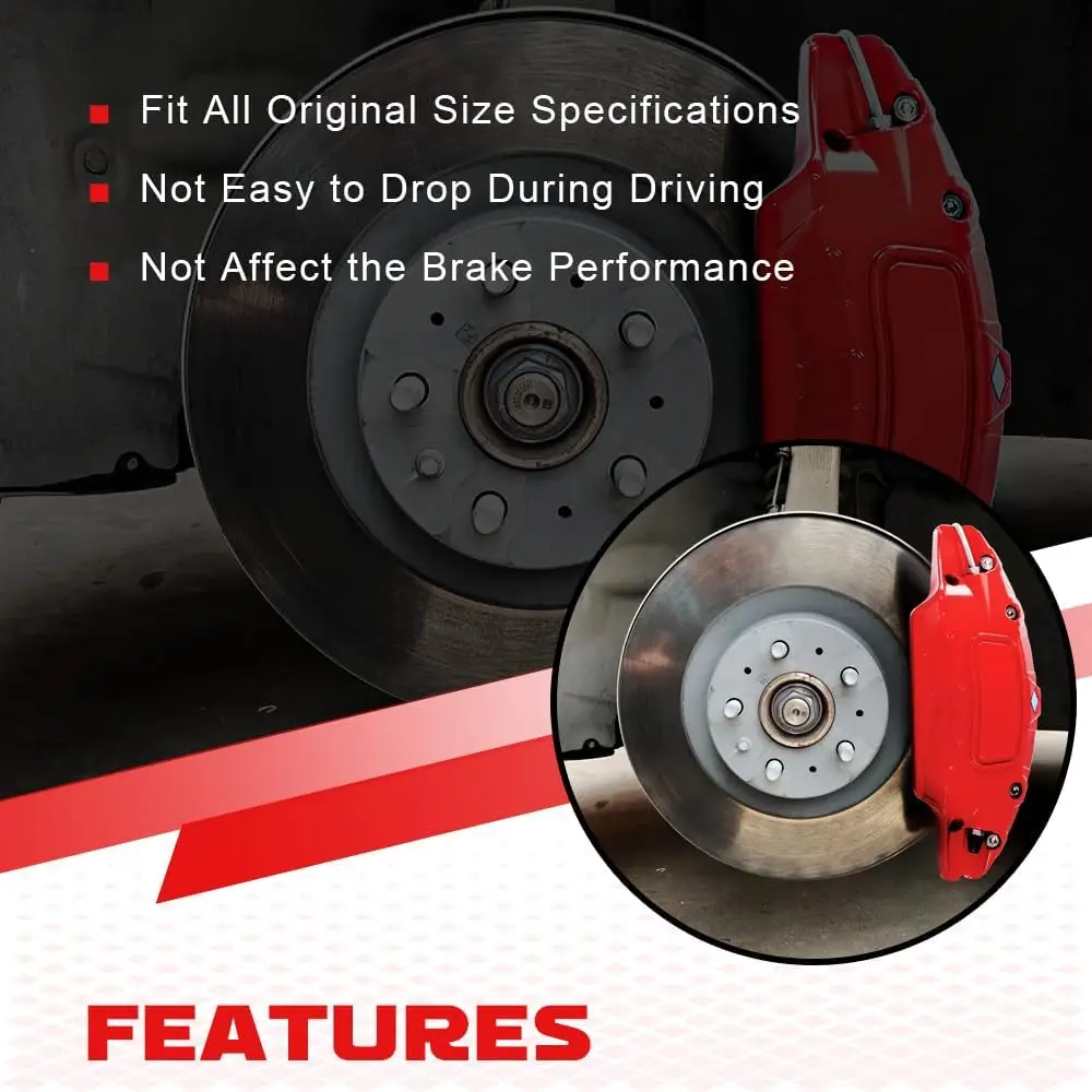 Caliper Covers Set of 4 Compatible with Tesla Model 3 Highland 2024,18 Inch 19 Inch Wheel Hub Size Red Brake Caliper Covers