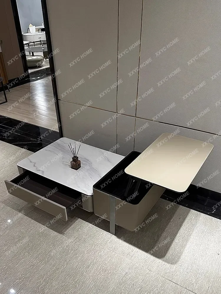 

JJCy56 Подъемная каменная плита Журнальный столик ТВ-шкаф Комбинированный бытовой современный простой светильник Роскошный минималистский стиль, диван-кабина для хранения