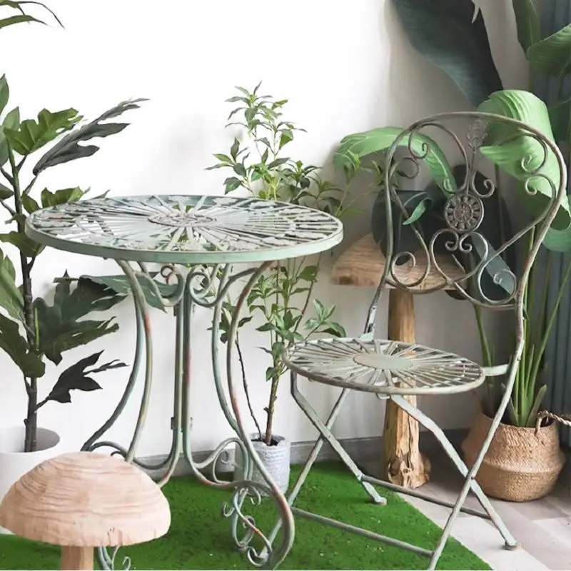 #French Style Stainless Steel Dining Table and Chair Set for Outdoor Hotel Use-Modern Eco-Friendly Design with Storage & Comfort