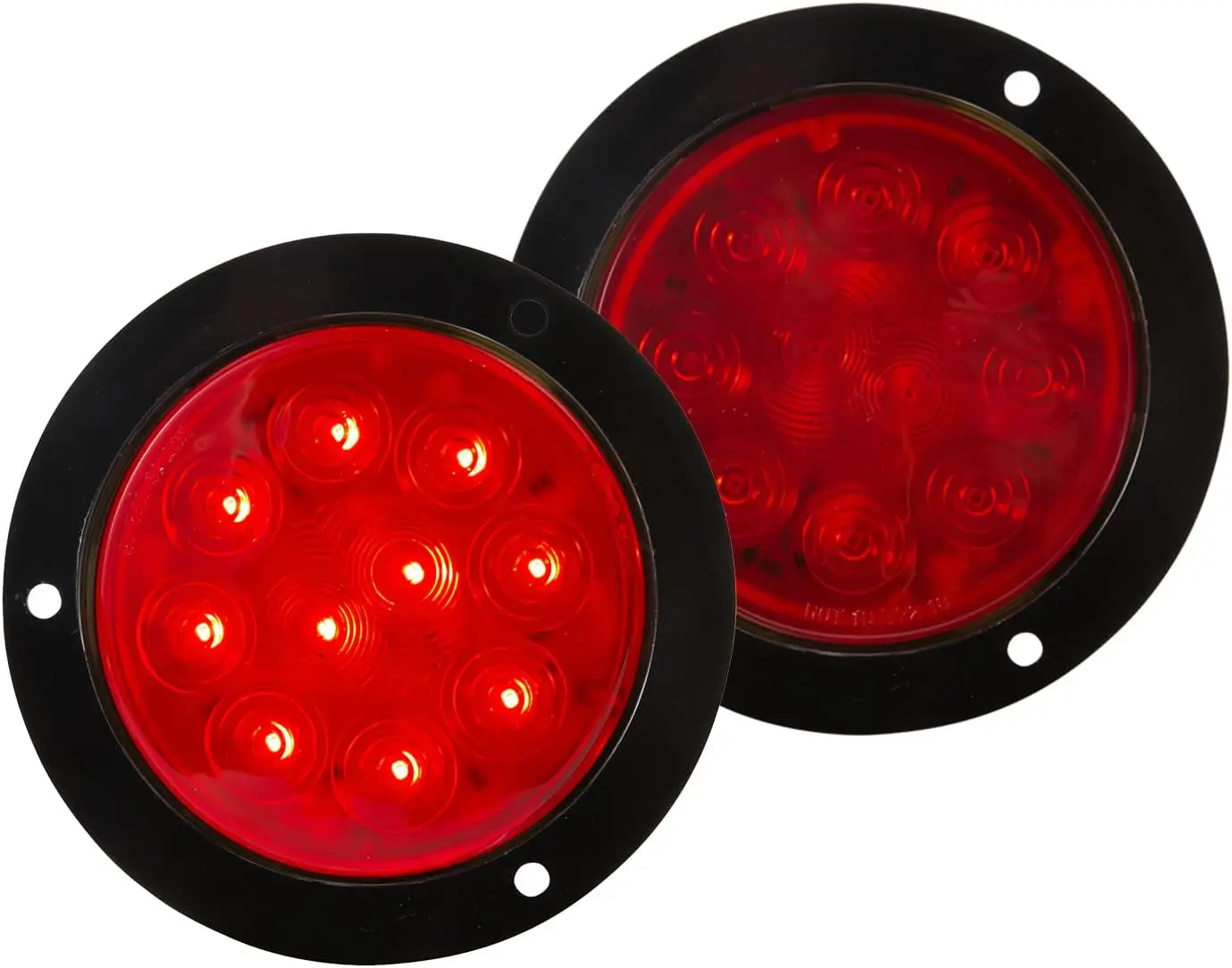 

2 шт. круглых задних стоп-сигналов для прицепа, 10 светодиодов, красные, 12В, 4-позиционные габаритные огни для грузовиков, водонепроницаемые, с линзой, подходят для Kenworth T680 2013-2019