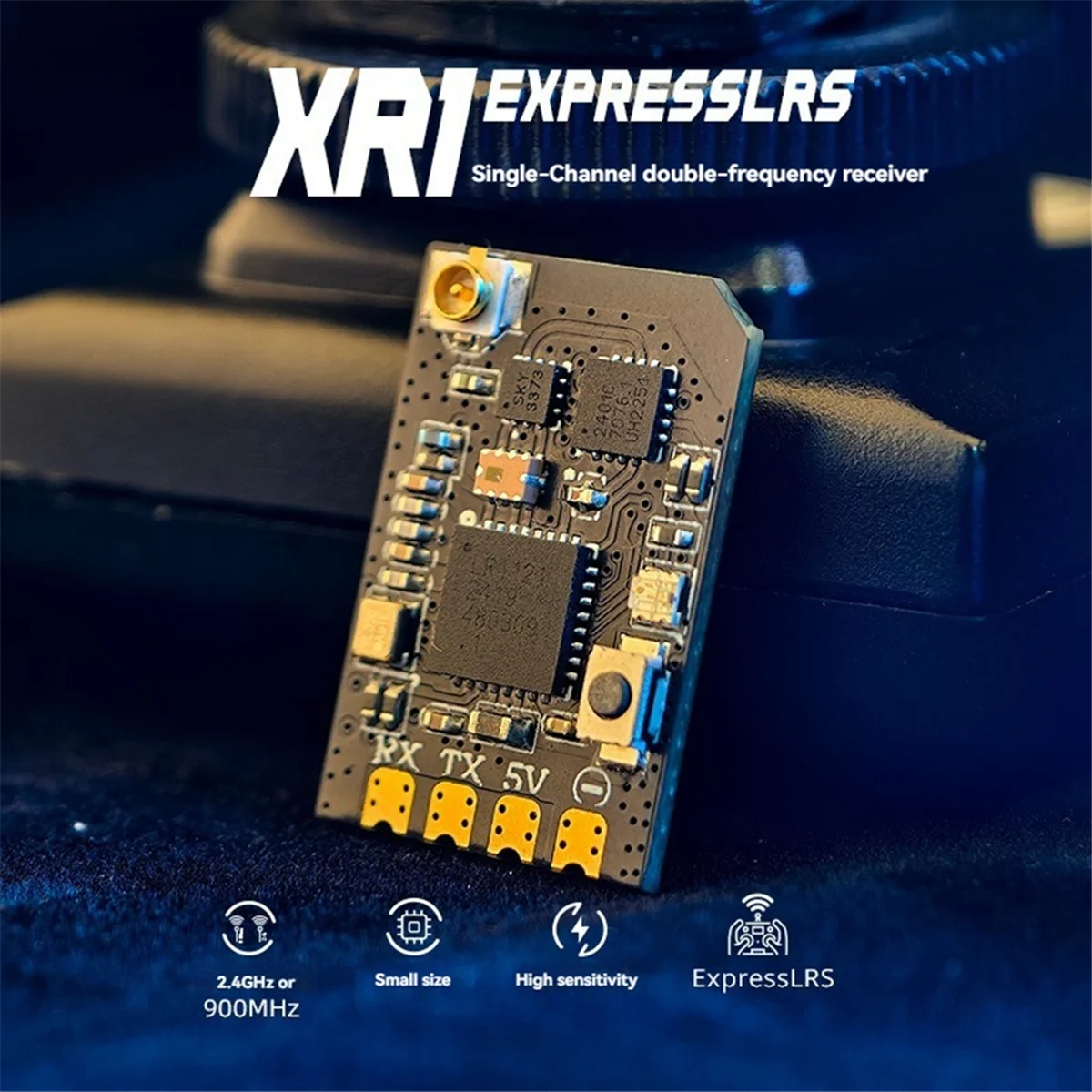 SMIEA For RadioMaster XR1 2.4GHz/900Mhz Dual-Band Nano ExpressLRS Receiver Multi-Frequency for FPV Drone DIY Parts