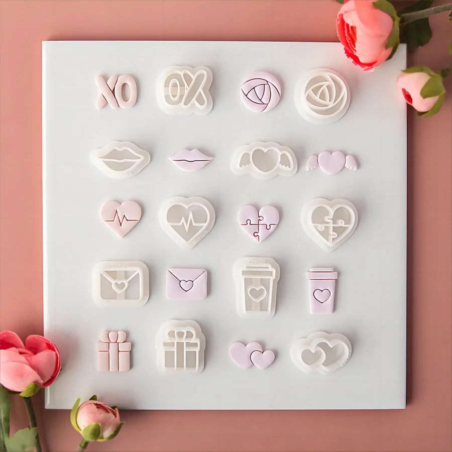Valentine's Day Series Soft Clay Earring Mold Heart Wedding Decoration Pendant Cutting Mold Handmade Tool