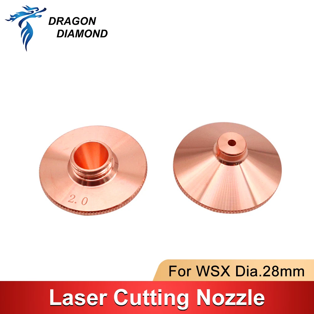 Dragon Diamond Laser Cutting Nozzle Dia 28mm Single Double Layer For WSX CNC Fiber Laser Head Nozzle Cutting Welding Machine