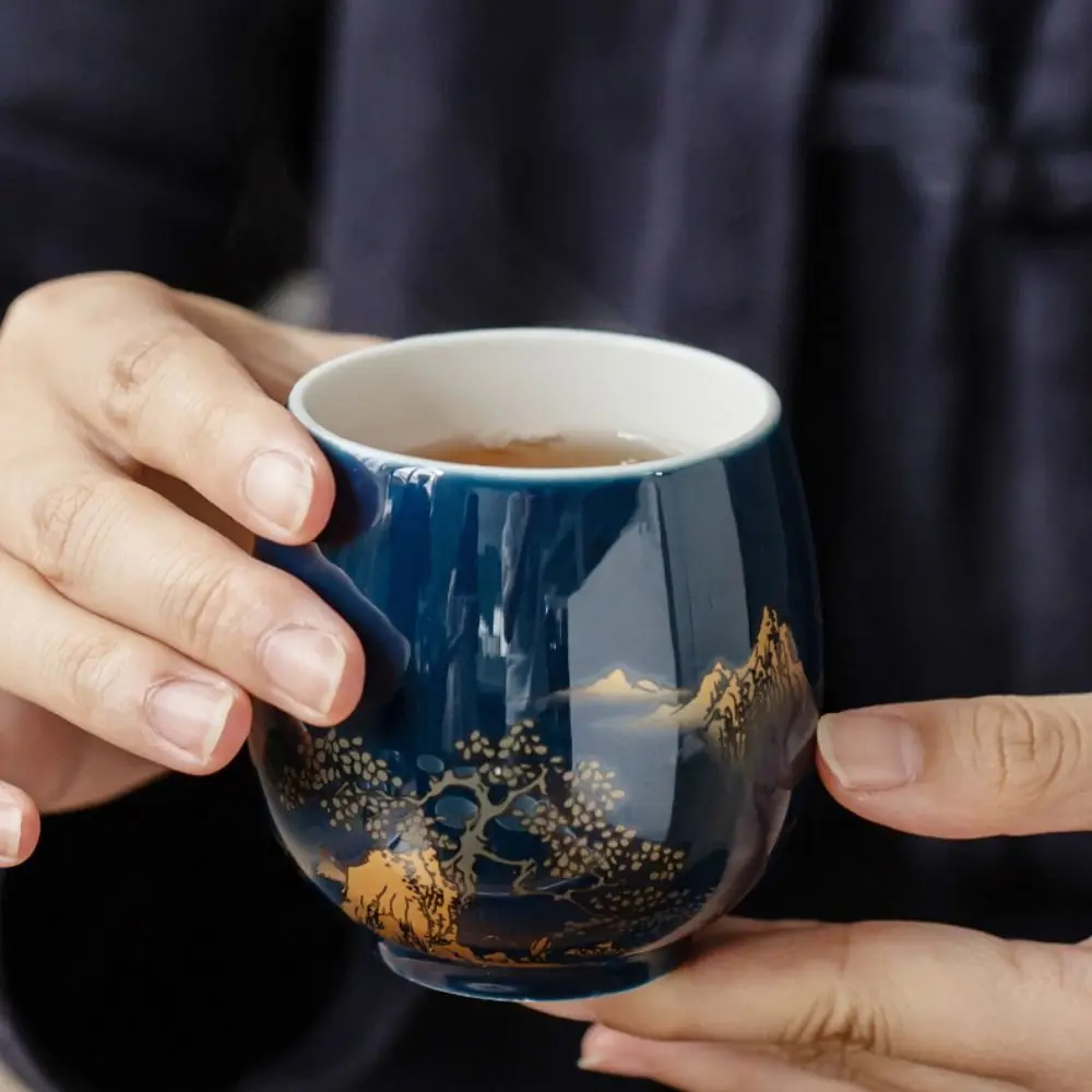 

2pcs Elegant Japanese-style Ceramic Teacup with Glaze Retro Simple Master Mug Smooth Surface 180ml Kung Fu Tea Cup Tea Room