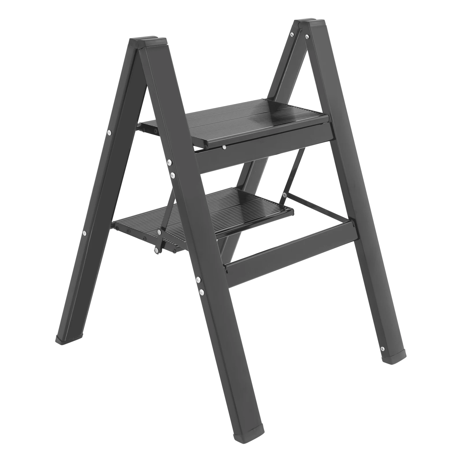 

Folding 2-Step Ladder Foldable Step Ladder Portable Folding Step Stool Aluminum Alloy for Balcony Courtyard Office