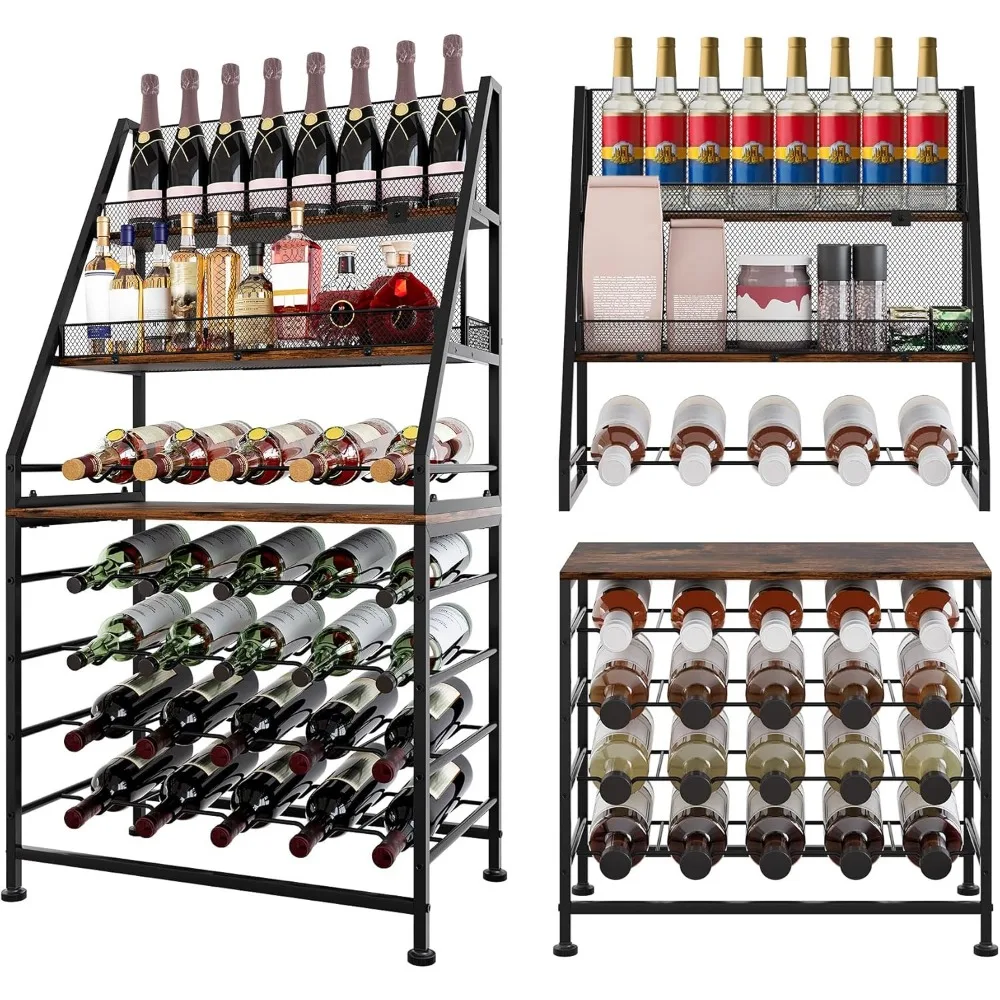 

Отдельно стоящая модульная вертикальная винная полка на 40 бутылок для столешницы и напольного использования