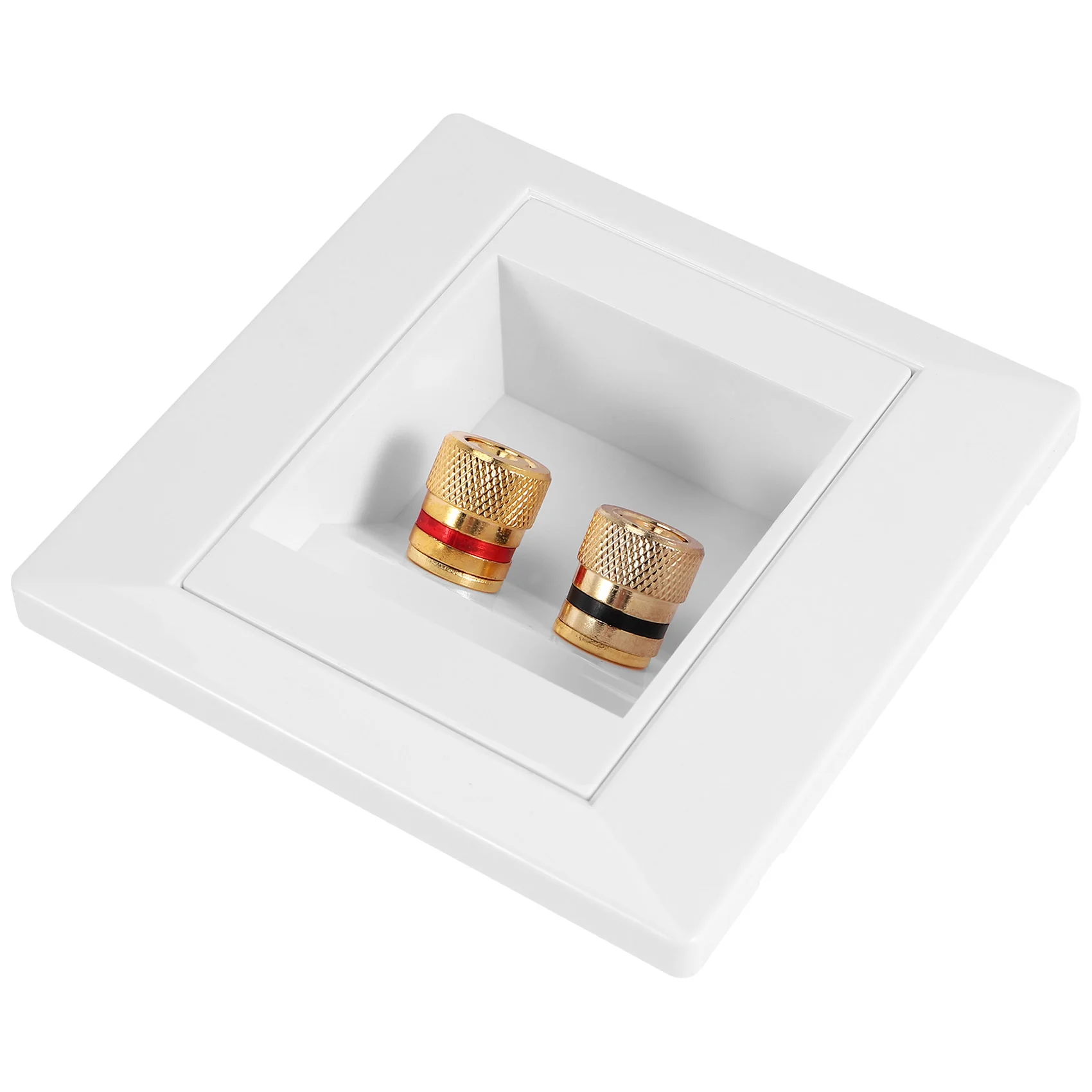 SODIAL-R Wall Socket Connection Port com 2 Jack Speaker, Branco