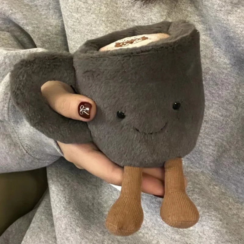 Jelly Cat-gato de peluche divertido, taza de café, bonito juguete de peluche, muñeco de peluche relajante para dormir, regalo de moda, muñeco de peluche, mochila bonita, colgante de felpa