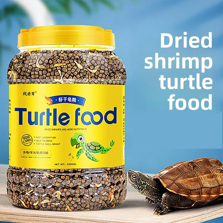 GEN CLIMB Floating Turtle Food with Shrimp - Multi-Size Pellets for Aquatic Turtles(Red-Eared Sliders,Pond Turtles & Hatchlings)