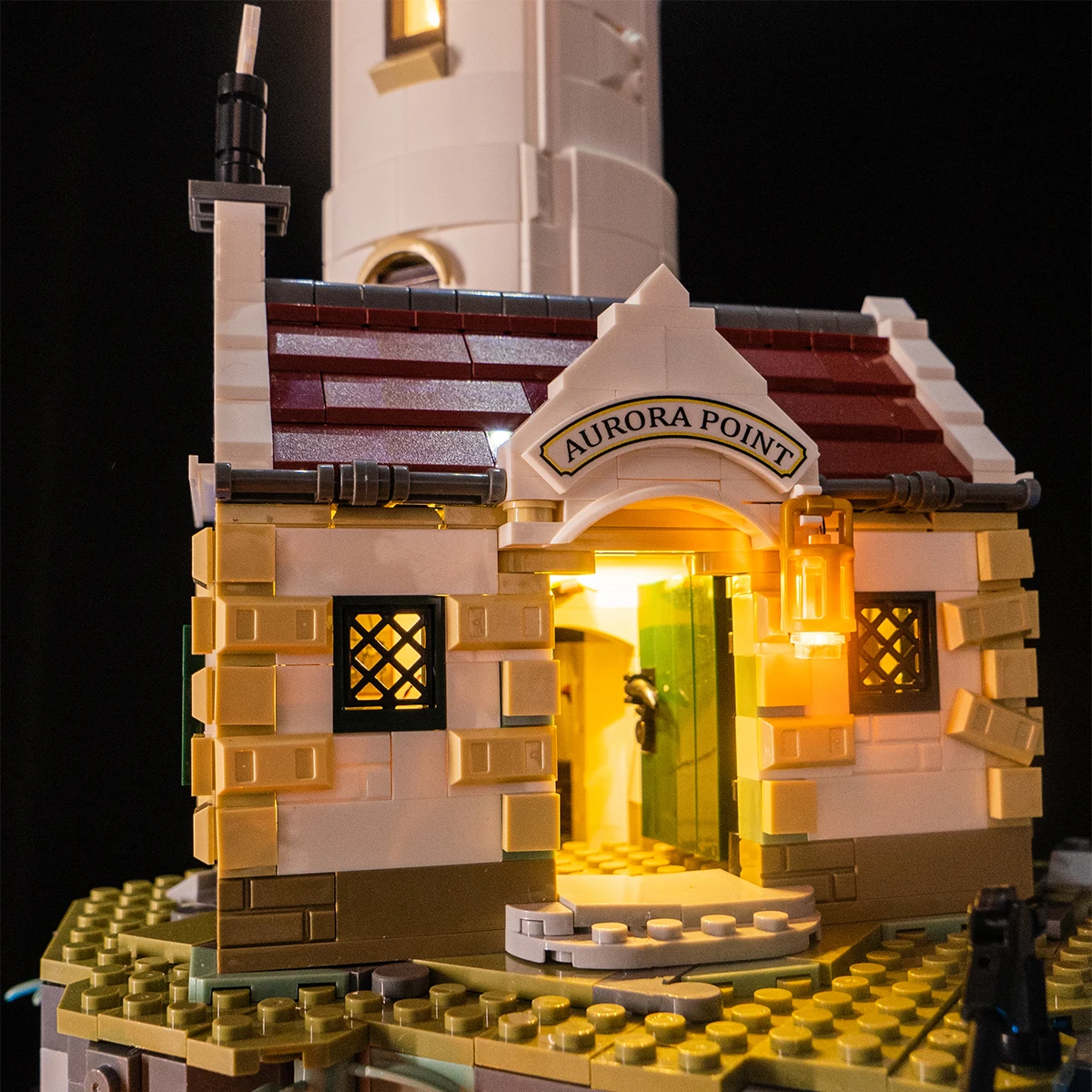 DIY LED Light Kit Motorized Lighthouse LED Kit Remote Light Set for 21335 Coastal Building Model (Lights Only)