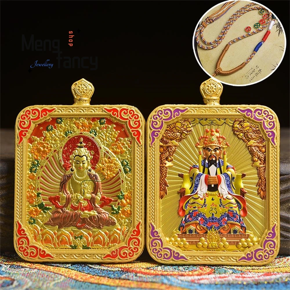New Thangka Double-sided Embossed Three-dimensional Nine Purple Fire and Eight Guardian Deities Pendant Popular Fashion Jewelry