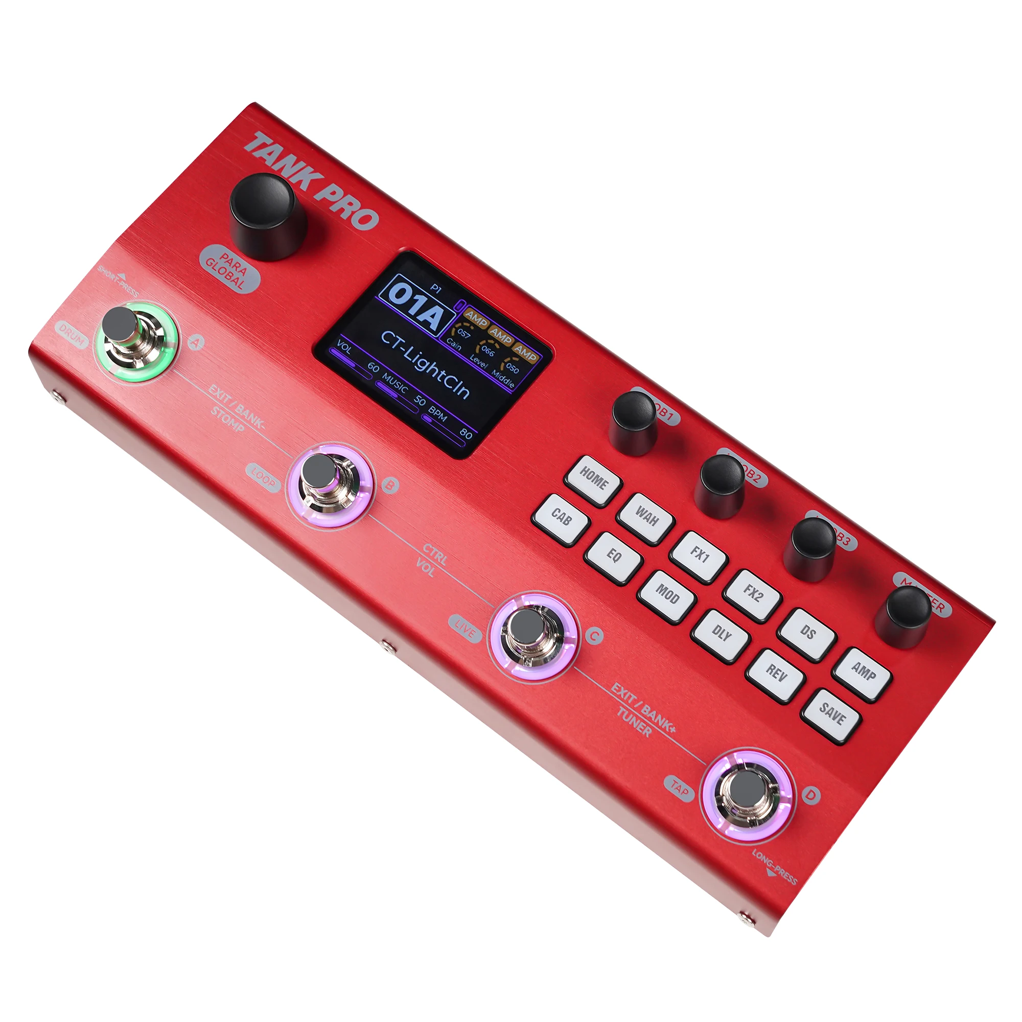 M-VAVE TANK PRO Electric Guitar Pedal, 90 Amp+90 Cab Models, 300+