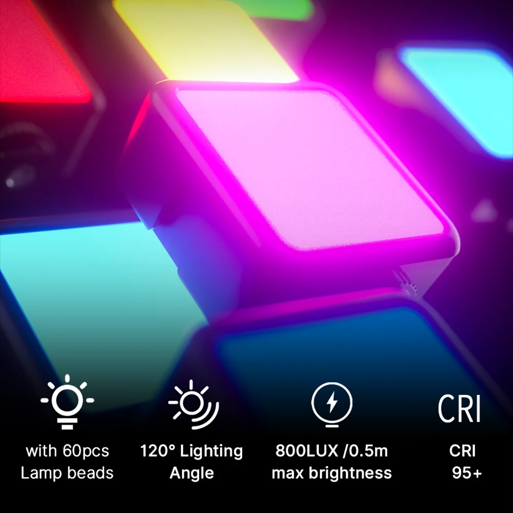 Ulanzi VL49 RGB Video Lights Full Color Mini LED Camera Light Magnetic Fill Lamp Photo Photography Lighting for Youtube TikTok