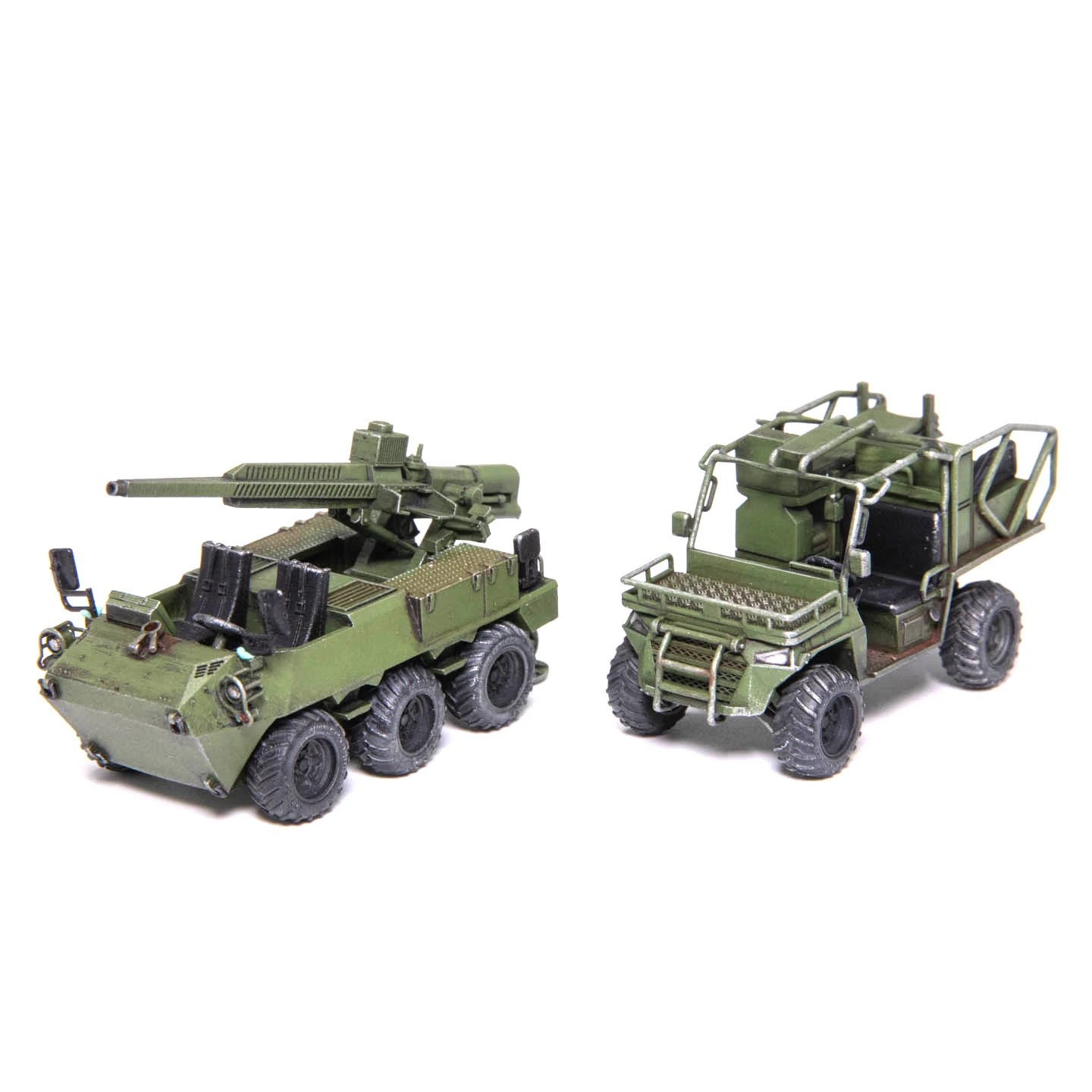 1/72 AM China Bobcat all terrain vehicle CS-SM8 81mm vehicle mounted gun+rescue static finished product model view 6