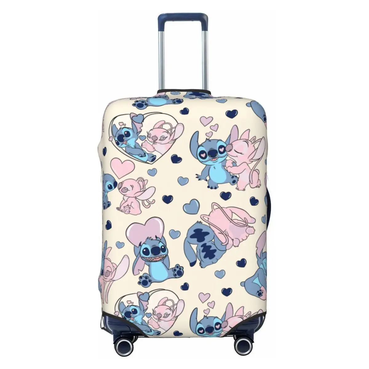 disney Stitch And Angel Love Luggage Cover Fits 18-32 Inch Suitcases Elastic Suitcase Cover Protector Travel Accessories