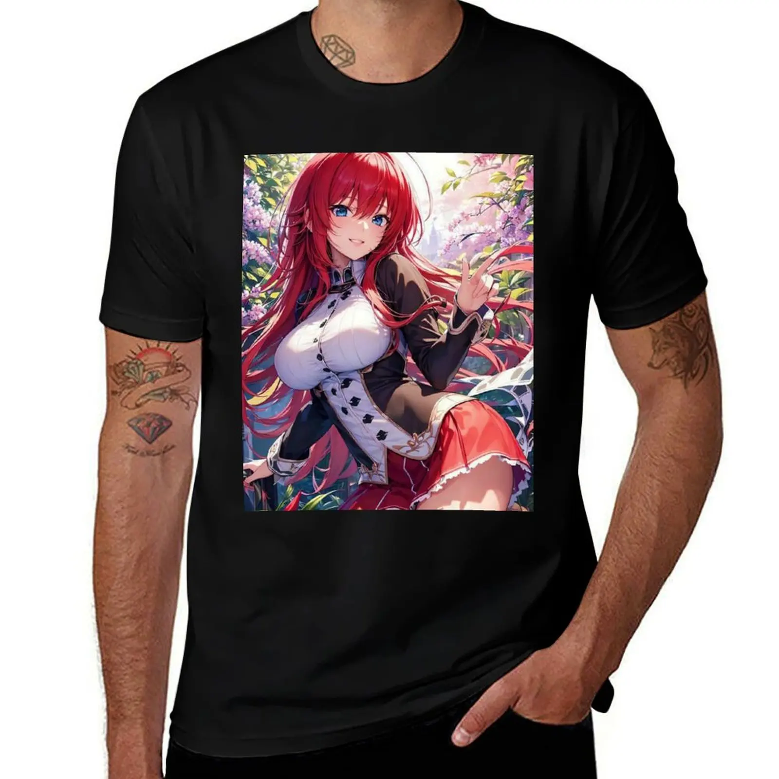 High School DxD - Rias Gremory T-Shirt men t shirt cotton 100% T-Shirt