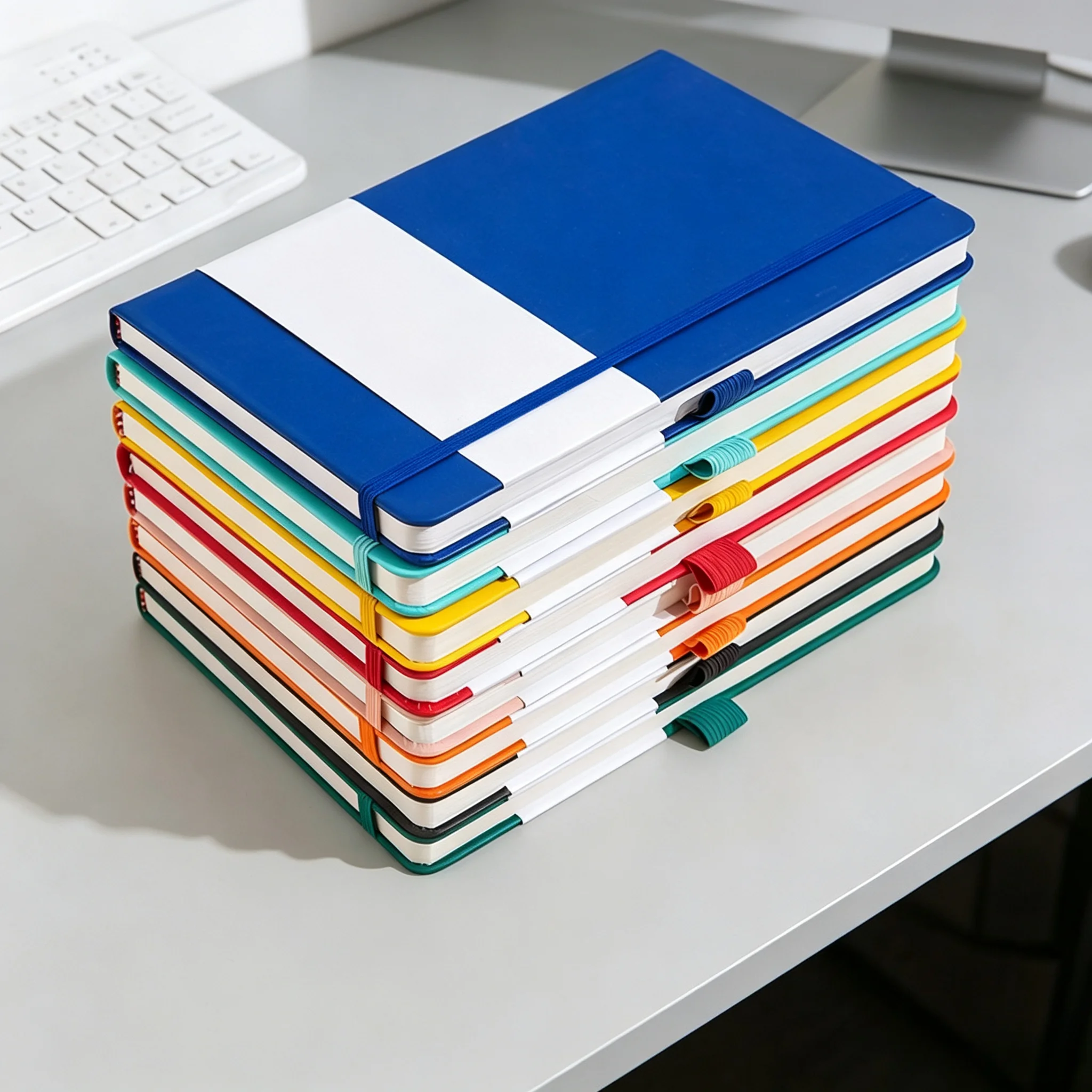 A5 Notebooks, Thick Hardcover Business Office Journals With Secure Strap, Premium Notepads for Daily Work Records & Office Use