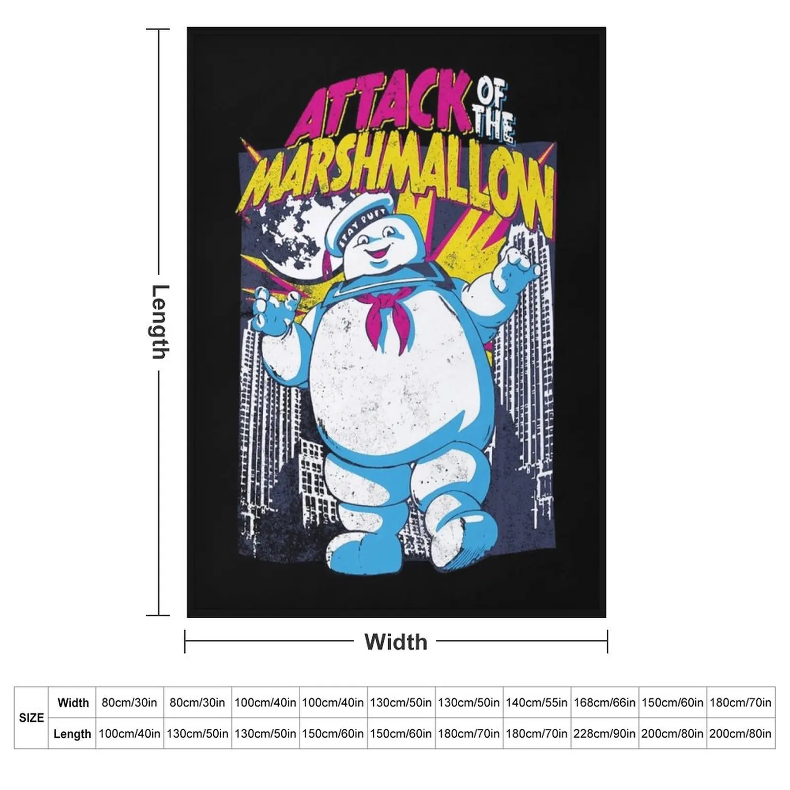 A.ttack Of The Marshmallow - Ghostbusters Throw Blanket Heavy warm for winter Bed linens Plaid on the sofa Hairys Blankets