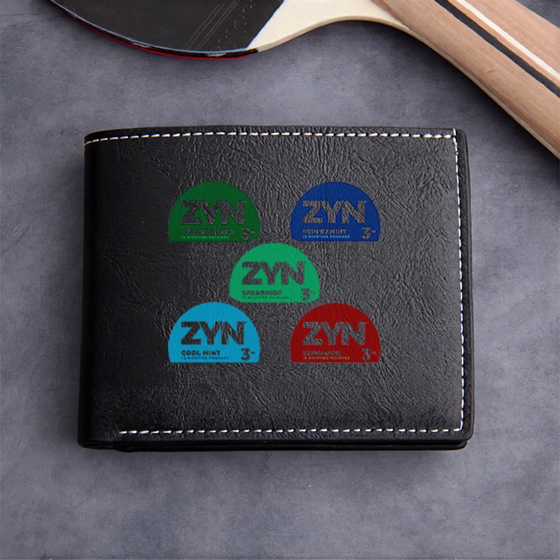 ZYN Logo Embossed PU Leather Wallet Minimalist Design Lightweight Durable Business Style Men's Compact Wallet