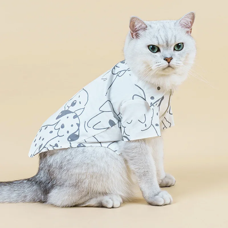 Dog Clothing Summer New Fashion Cute Black and White Print Cat Clothing Small Dog Pet Supplies