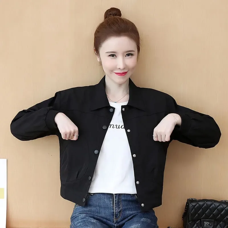 Casual Short Women\'s Short Coat 2024 Spring Autumn New Female Wear Jacket Joker Thin Foreign Baseball Uniform Overcoat