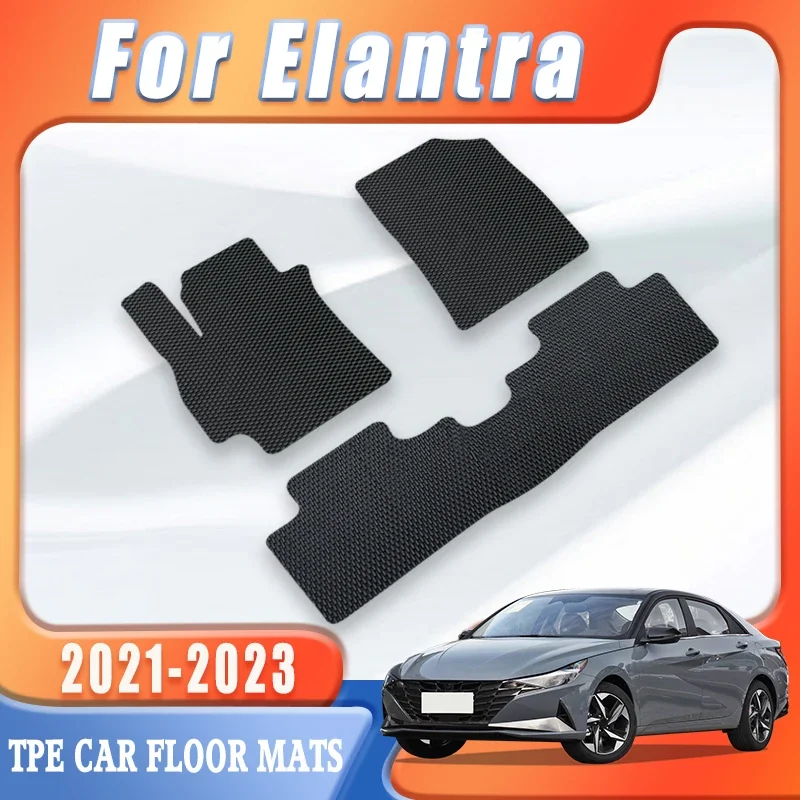 

TPE Beaded Car Floor Mats For Hyundai Elantra 2021 2022 2023 Auto Interior Accessories Pads Replacement Automobiles Foot Pads