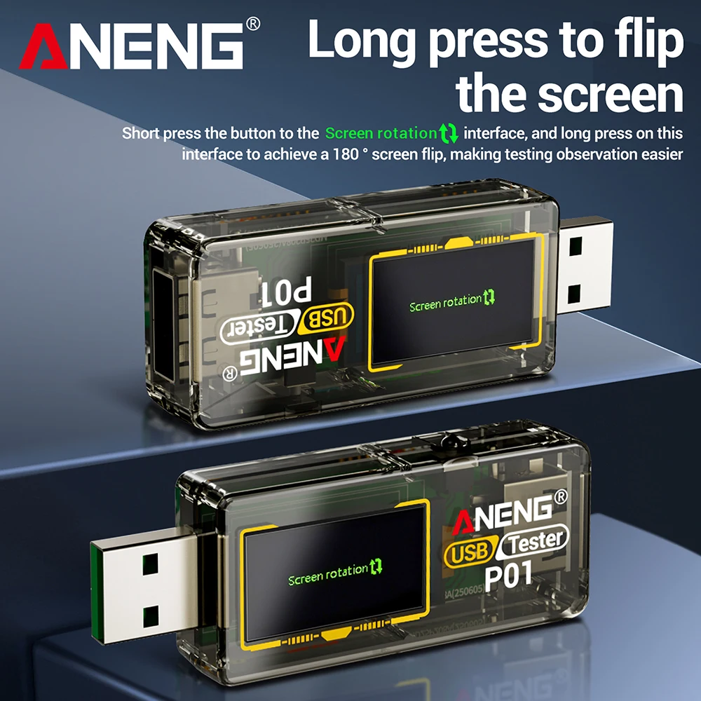 ANENG P01 DC 4-30V USB Digitaler Spannungstester mit Ausschalt-Speicherfunktion Schnellladungs-Spannungs-Strom-Kapazitäts-Tester – Detail 9