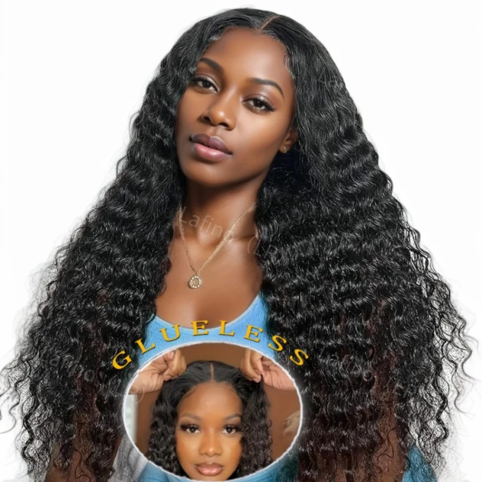 

Choice Glueless HD Lace Deep Wave Frontal Black Curly Wigs Human Hair 100% Ready to Wear Brazilian Cheap Wigs on Clearance Sale