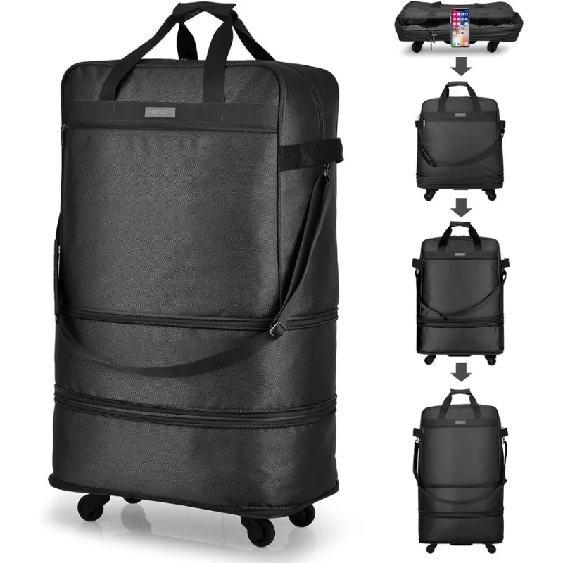 

Suitcases with Wheels Expandable Foldable Luggage Bag Suitcase Collapsible Rolling Travel Bag Duffel Bag Lightweight