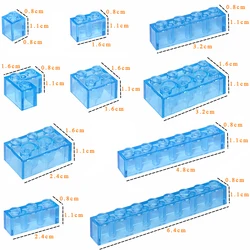 DIY Building Blocks Thick Transparent Figures Bulk Bricks Educational Creative Toys for Children Size Compatible With All Brand