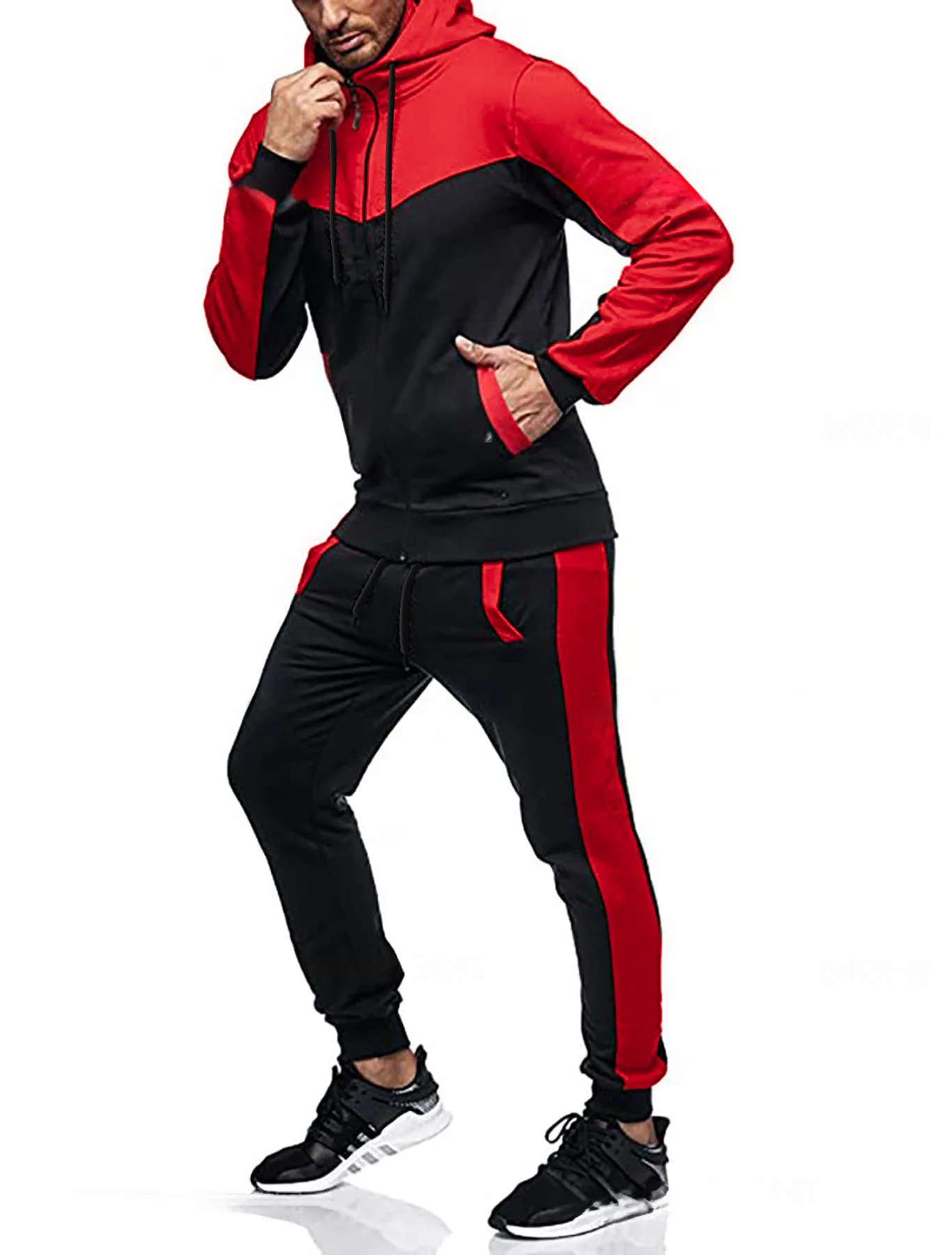 Herbst Winter Herren Urban Outdoor Zip-Up Hoodie Strick-Polyester Langarm-Sweatshirt Leicht Weich Locker Tägliches Gehen Fitness Streetwear – Detail 30
