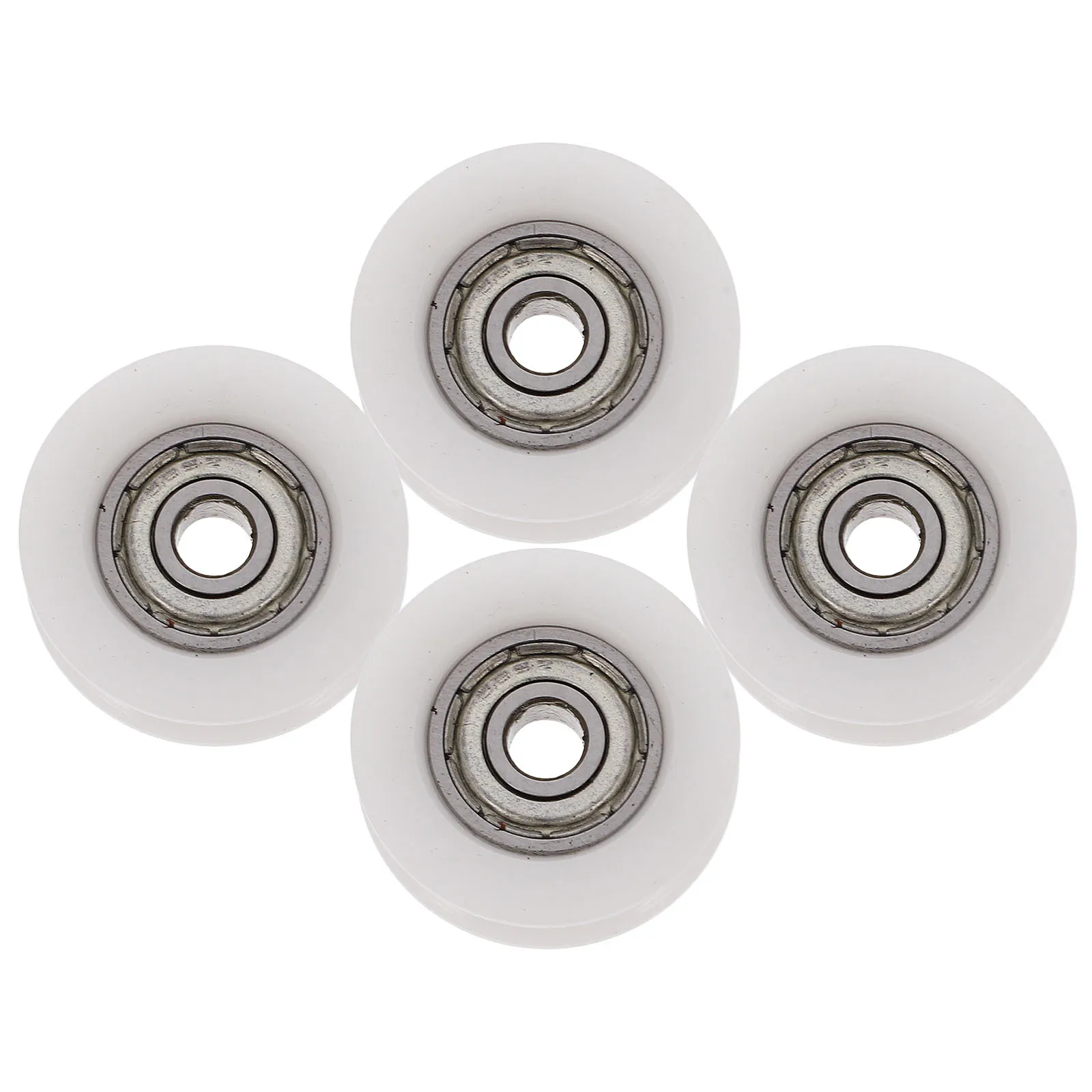

4Pcs White Nylon U Groove Pulley Bearings Quiet Rollers for Doors Windows Drawers Rv Sliding Hardware Wheel Roller