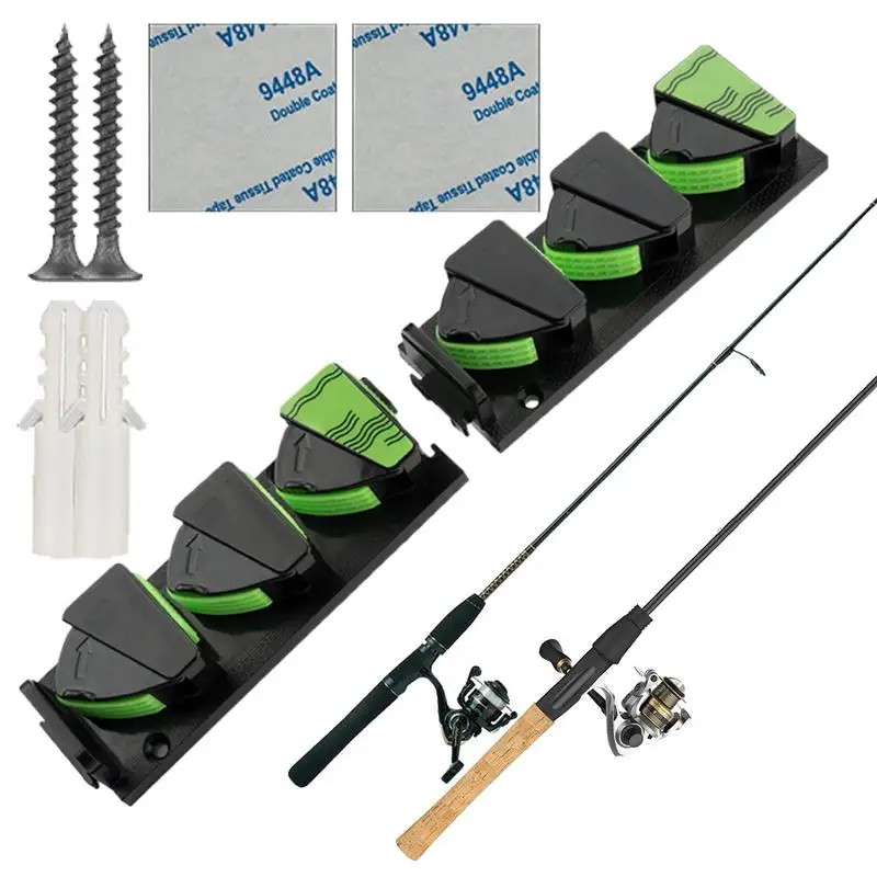 Fishing Pole Rod Racks Wall Fishing Pole Management Holders Convenient Angling Gear Keeper For Home Factory Basement Entrance