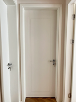 Premium Custom Single Door Baked Paint Solid Wood Classical Interior Double Door Milky White Minimalist Style Bedroom Door
