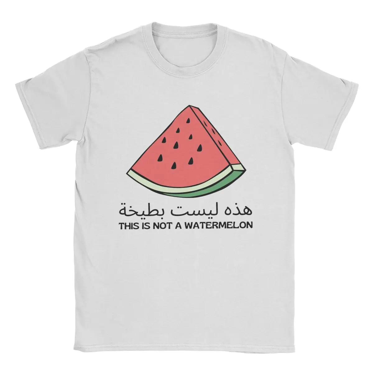 Vintage Palestine Palestinian This Is Not A Watermelon T-Shirts for Men O Neck 100% Cotton T Shirt Short Sleeve Tees Tops