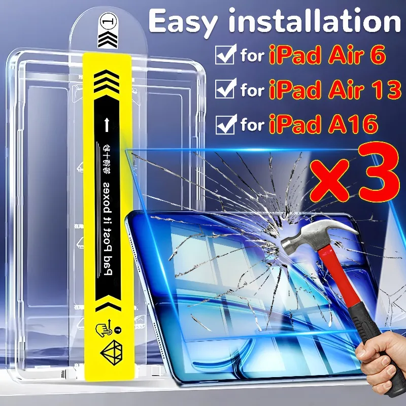 

Dust Free Installation Screen Protector for IPad Air 6 11 Inch 2025 2024 9H Tempered Glass Coverage Bubble Free Self Aligning